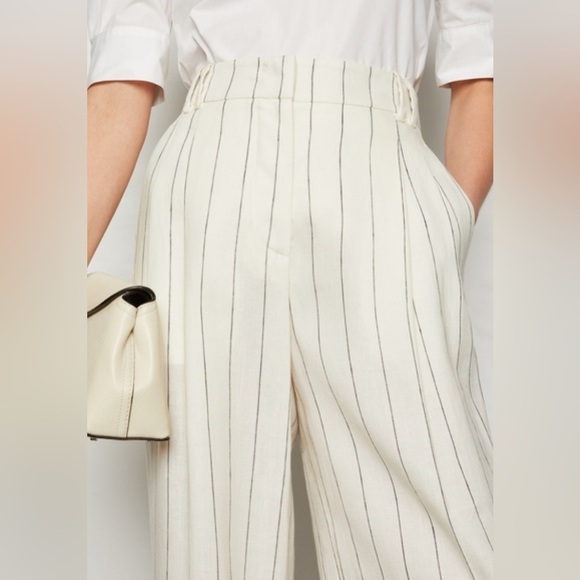 Striped Linen Tapered Pants - Picture 1 of 7